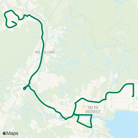 Kowloon Motor Bus Fanling (Wah Ming) - Tai Po Industrial Estate map