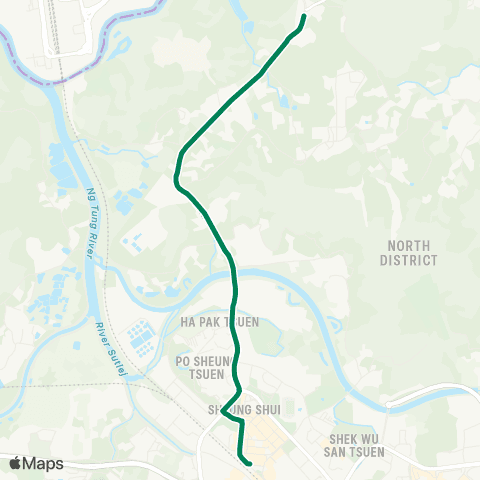 Kowloon Motor Bus Sheung Shui - Man Kam to (San Uk Ling) map