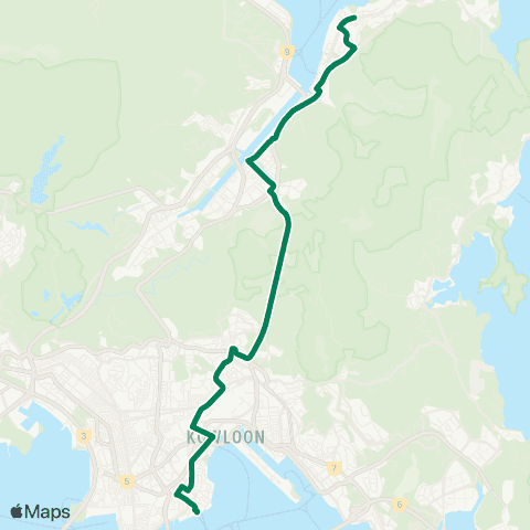 Kowloon Motor Bus Ma On Shan Town Ctr - Hung Hom (Hung Luen Rd) map