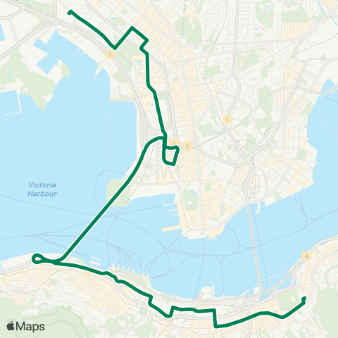 Kowloon Motor Bus Hoi Lai Estate - Causeway Bay (Tin Hau) map