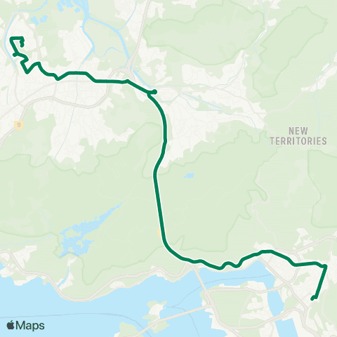 Kowloon Motor Bus Kwai Fong Sta - Tin Shui Wai Town Centre map
