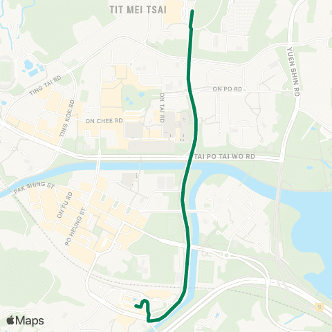 Kowloon Motor Bus Tai Po (Fu Heng) - Tai Po Market Station map
