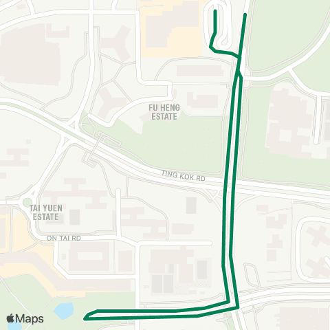 Kowloon Motor Bus Tai Po (Fu Heng) - Tai Po Central (Circular) map