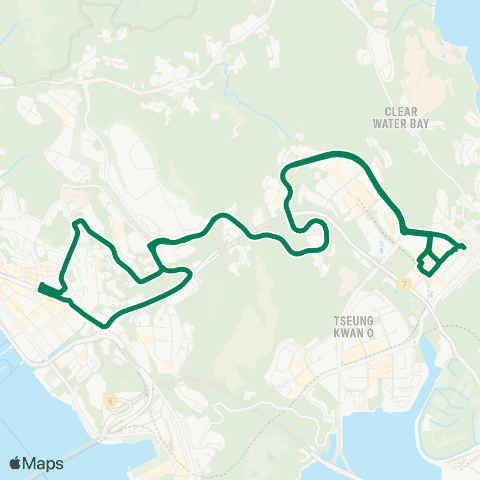 Kowloon Motor Bus Hang Hau (N) (Tseung Kwan O Hosp) - Ngau Tau Kok Sta (Circular) map