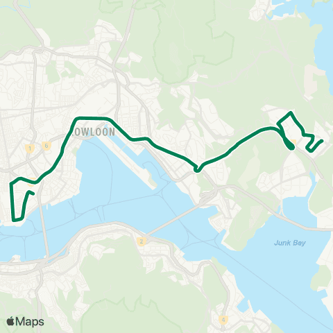 Kowloon Motor Bus Hang Hau (N) (Tseung Kwan O Hosp) - Tsim Sha Tsui E map