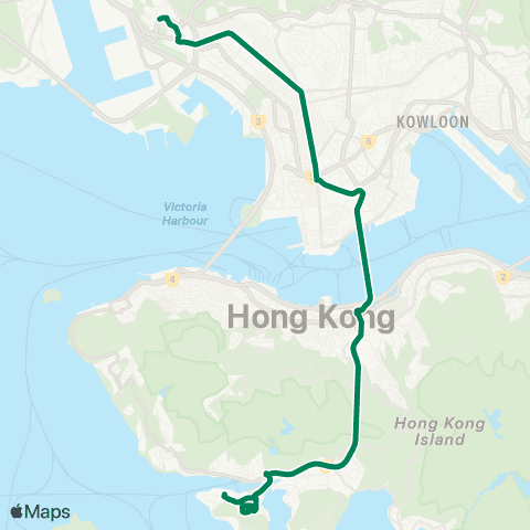 Kowloon Motor Bus Lai Chi Kok - Ap Lei Chau Estate map