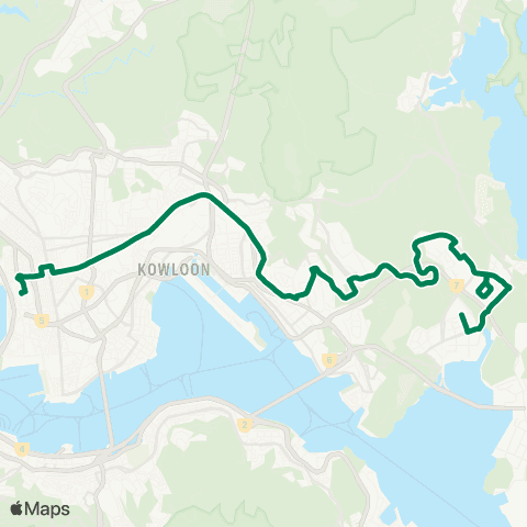 Kowloon Motor Bus Sheung Tak - Mong Kok (Park Avenue) map