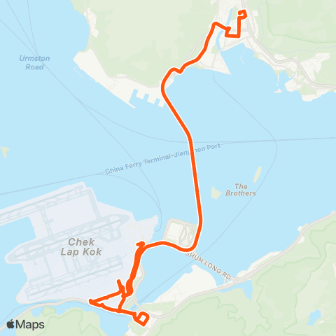 Long Win Bus Tuen Mun Central - Airport (Ground TC) map