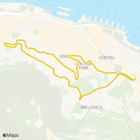 Citybus Admiralty (Tamar St) - Pk Rd (Circular) map