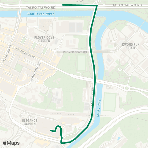 Kowloon Motor Bus Tai Po Central - Tai Po Market Station map