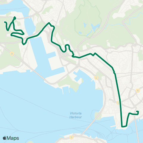 Kowloon Motor Bus Hung Hom Sta - Tsing Yi (Cheung Wang Estate) map