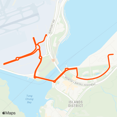 Long Win Bus Ying Tung Estate - Airport (Cargo and Catering Area) (Circular) (via Tung Chung Development Pier) map