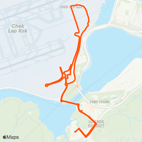 Long Win Bus Tung Chung (Yat Tung) - Airport (Circular) map