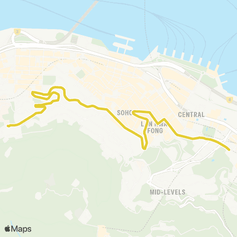 Citybus Admiralty (Tamar Street) - Kotewall Road map