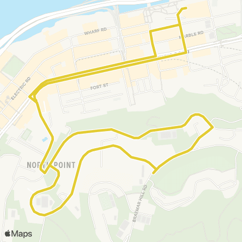 Citybus N Point Ferry - Braemar Hill (Circular) map
