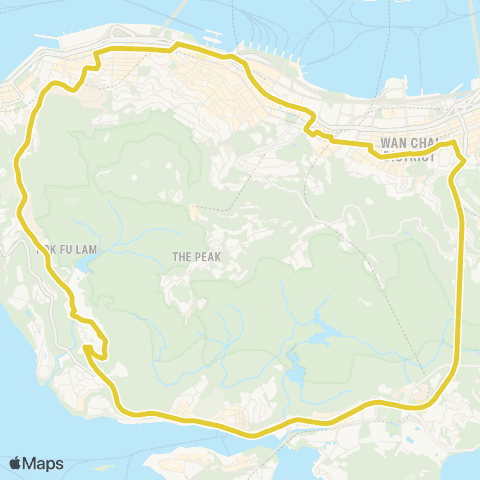 Citybus Chi Fu Fa Yuen - Central (Circular) map