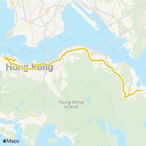Citybus Chai Wan (E) - Central (Central Ferry Piers) map