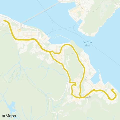 Citybus Siu Sai Wan (Island Resort) - N Point (Circular) map