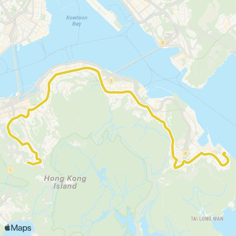 Citybus Siu Sai Wan (Island Resort) - Happy Val (Upper) map