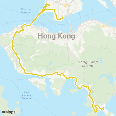 Citybus Tsim Sha Tsui East (Mody Road) - Stanley map