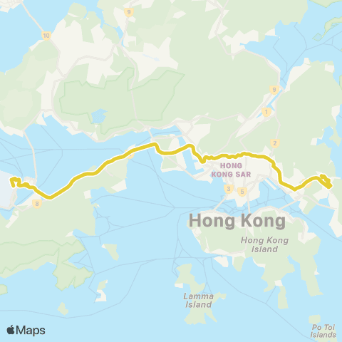 Citybus Tseung Kwan O (Po Lam) - Airport map