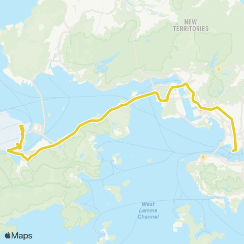 Citybus Tsim Sha Tsui (Star Ferry) - Airport (Ground TC) map