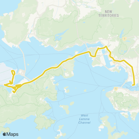 Citybus Tsim Sha Tsui (Star Ferry) - Airport (via Yat Tung Estate) map