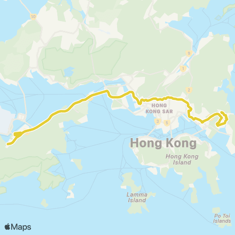 Citybus Tung Chung (Mun Tung Estate) - Tseung Kwan O (Po Lam) map