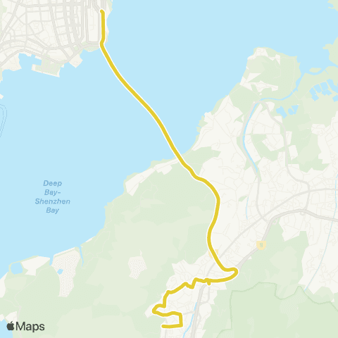 Citybus Shan King Estate - Shenzhen Bay Port map