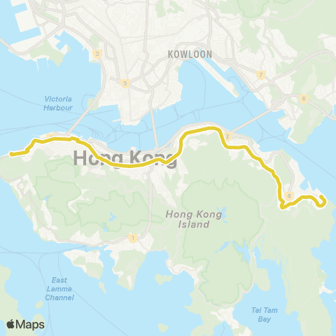 Citybus Siu Sai Wan (Island Resort) - Kennedy Town map