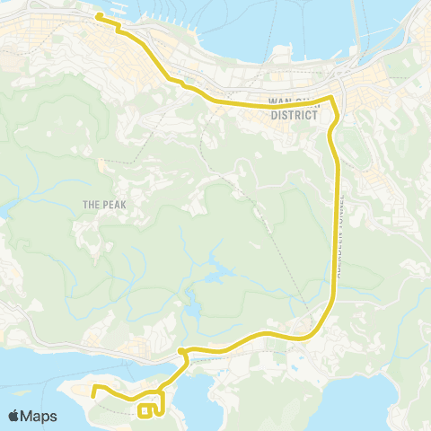 Citybus South Horizons - Central (Macao Ferry) map