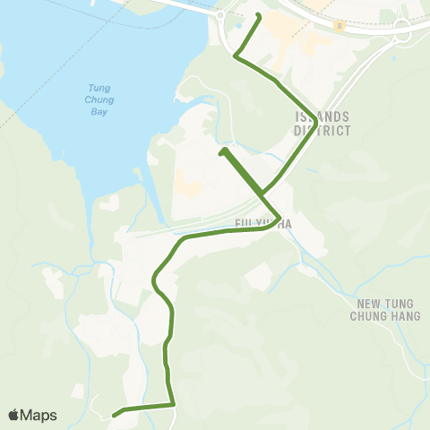 New Lantao Bus Tung Chung Tat Tung Rd Bus Terminus - Shek Mun Kap map