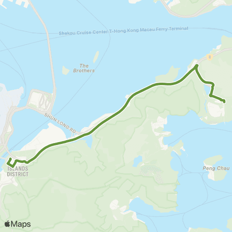 New Lantao Bus Tung Chung Tat Tung Rd Bus Terminus - Disneyland map