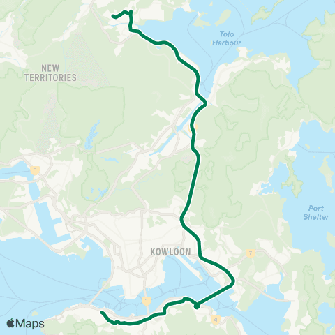 Kowloon Motor Bus Tai Po (Tai Po Tau) - Sheung Wan map