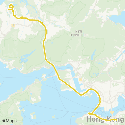 Citybus Tin Shui Wai (Tin Yan Estate) - Causeway Bay (via Tin Shui Wai N) map