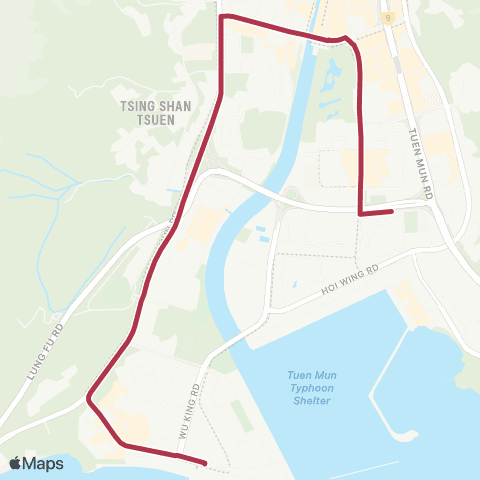 MTR Bus Tuen Mun Ferry Pier - Siu Lun map