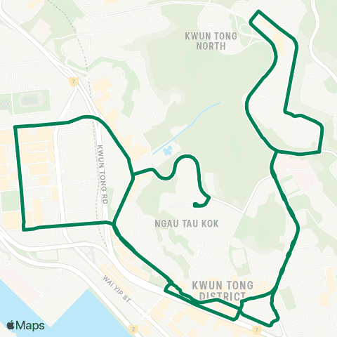Kowloon Motor Bus Lok Wah - Shun Lee (Circular) map