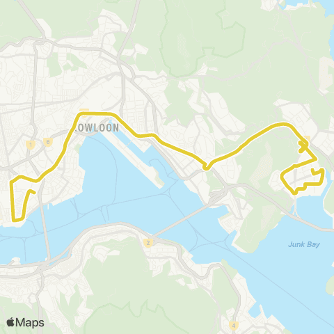Citybus Tseung Kwan O Sta - Tsim Sha Tsui (E) map