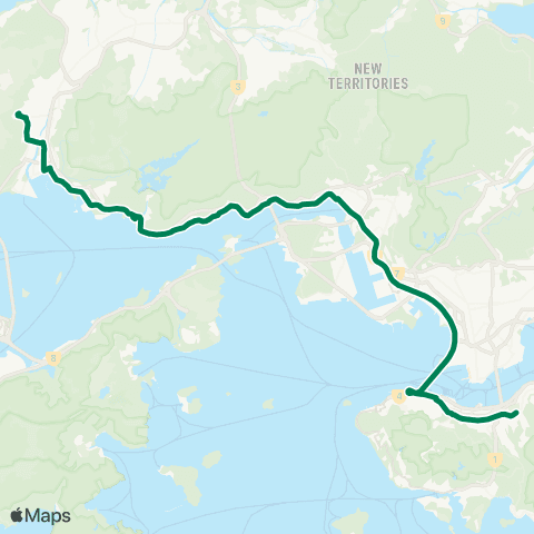 Kowloon Motor Bus Tuen Mun (Leung King Estate) - Causeway Bay (Victoria Pk) map
