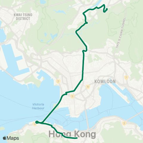 Kowloon Motor Bus Yu Chui Court - Wan Chai (Fleming Road) map