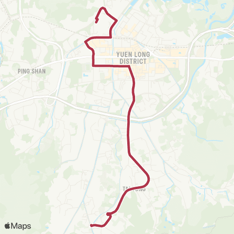 MTR Bus Long Ping - Tai Tong Wong Nai Tun Tsuen map