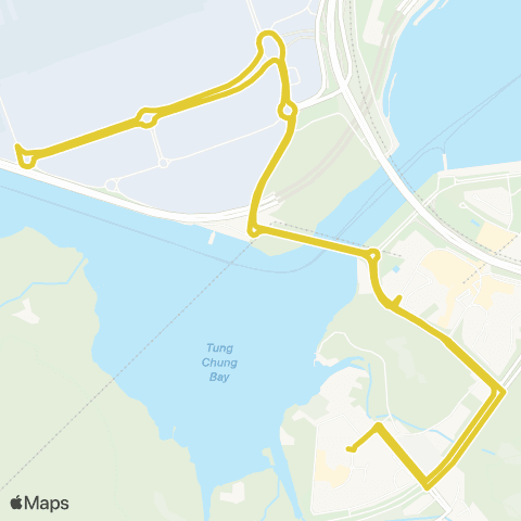 Citybus Tung Chung (Yat Tung Estate Public Transport Terminus) - Chun Ping Rd (Asia Airfreight Term) (Circular) map
