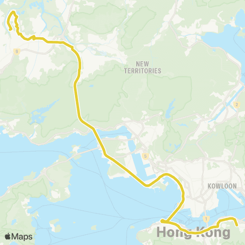 Citybus Quarry Bay - Tin Shui Wai (Tin Shui Estate) map