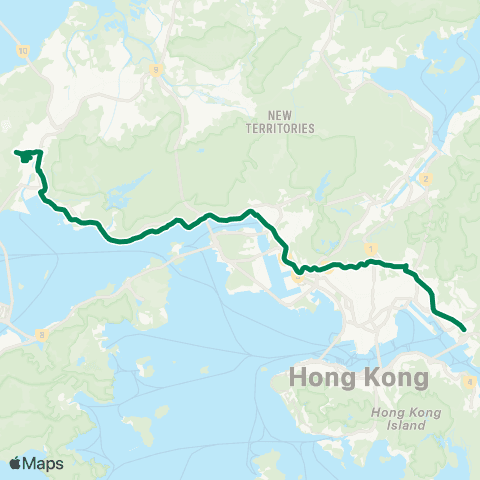 Kowloon Motor Bus Tuen Mun (Shan King Estate) - Lam Tin Sta map