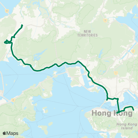 Kowloon Motor Bus Hung Shui Kiu (Hung Yuen Rd) - Quarry Bay (King's Rd) map