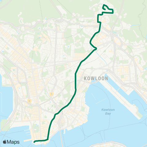 Kowloon Motor Bus Tsz Wan Shan (Central) - Star Ferry map