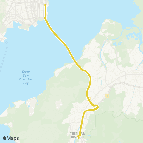 Citybus Shenzhen Bay Port - Tuen Mun Sta (Circular) map