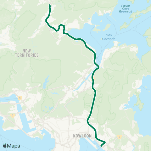 Kowloon Motor Bus Kau Lung Hang - Kwun Tong Ferry map