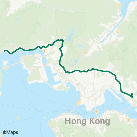Kowloon Motor Bus Sham Tseng - Kwun Tong (Tsui Ping N Estate) map