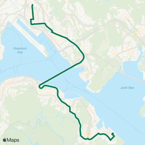 Kowloon Motor Bus Kowloon Bay (Enterprise Square) - Siu Sai Wan (Island Resort) map